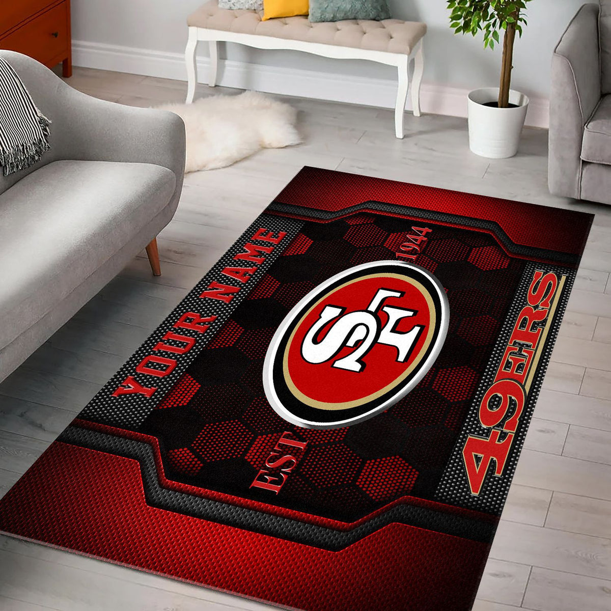 Rug Living Room Floor Decor Fan Gifts San Francisco 49ers VITG2028