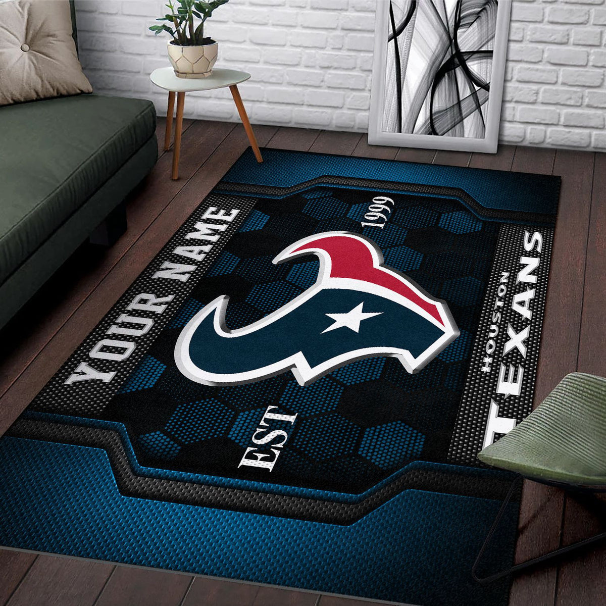 Rug Living Room Floor Decor Fan Gifts Houston Texans VITG2012