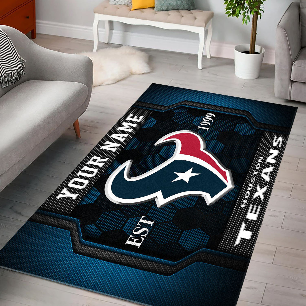 Rug Living Room Floor Decor Fan Gifts Houston Texans VITG2012