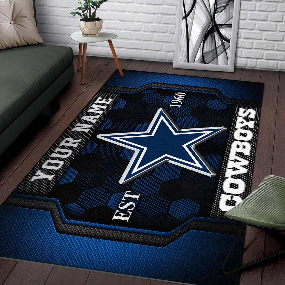 Rug Living Room Floor Decor Fan Gifts Dallas Cowboys VITG2008
