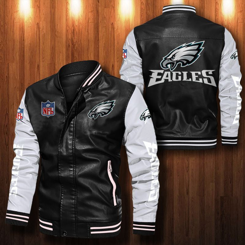 Signature Series Leather Jacket — Plush Sherpa Lining Philadelphia Eagles HVKE1033