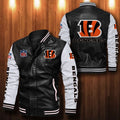Signature Series Leather Jacket — Plush Sherpa Lining Cincinnati Bengals HVKE1014
