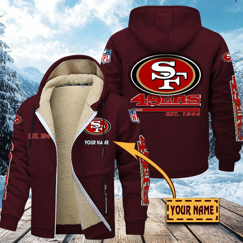 Premium Sherpa-Lined Winter Hoodie – Personalized Edition San Francisco 49ers VITZC098