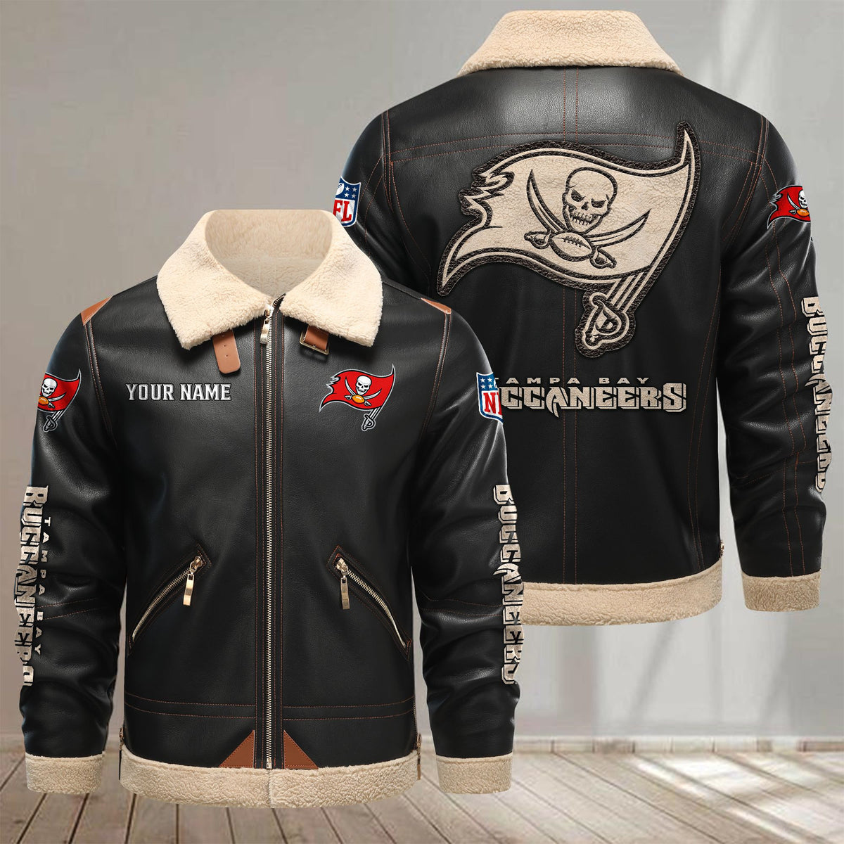 Tampa Bay Buccaneers VITPL100 Leather Jacket – Premium & Ultra-Thick Leather Jacket
