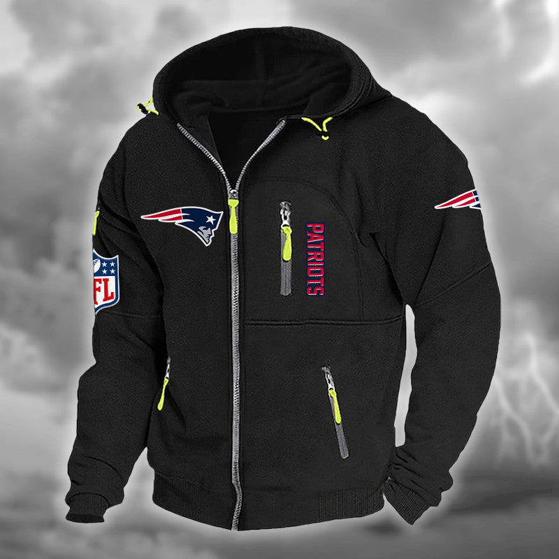 New England Patriots DMCD0673 Hooded Cardigan Jacket