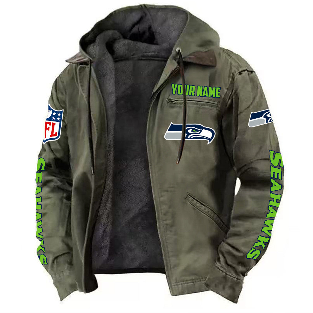 Seattle Seahawks DMJK0029 Hooded Cardigan Jacket