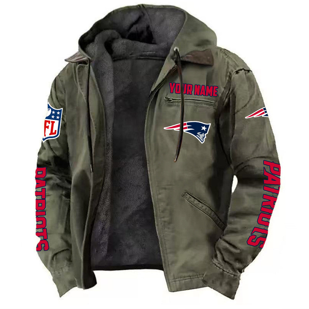 New England Patriots DMJK0022 Hooded Cardigan Jacket