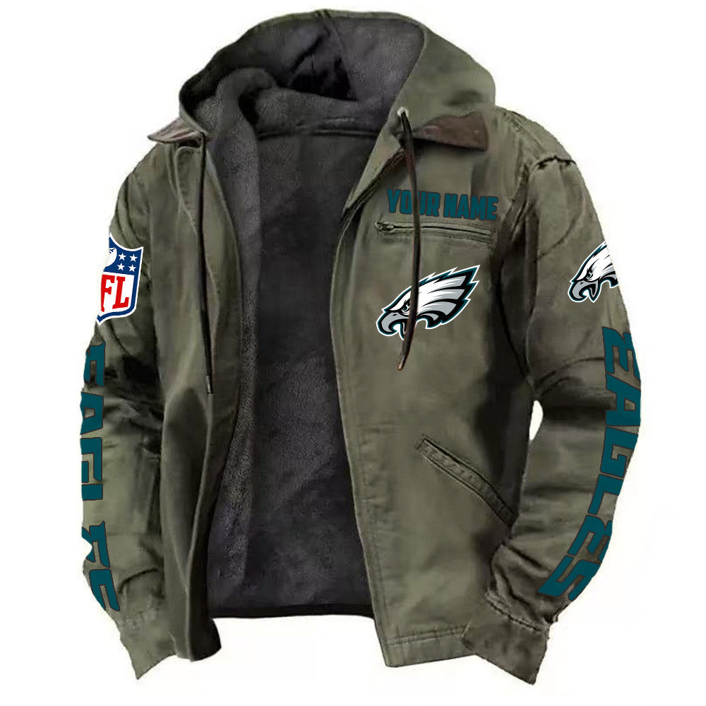 Philadelphia Eagles DMJK0026 Hooded Cardigan Jacket