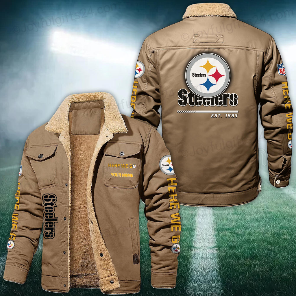 Pittsburgh Steelers FLEECE BOMBER JACKET Custom name 10043895N