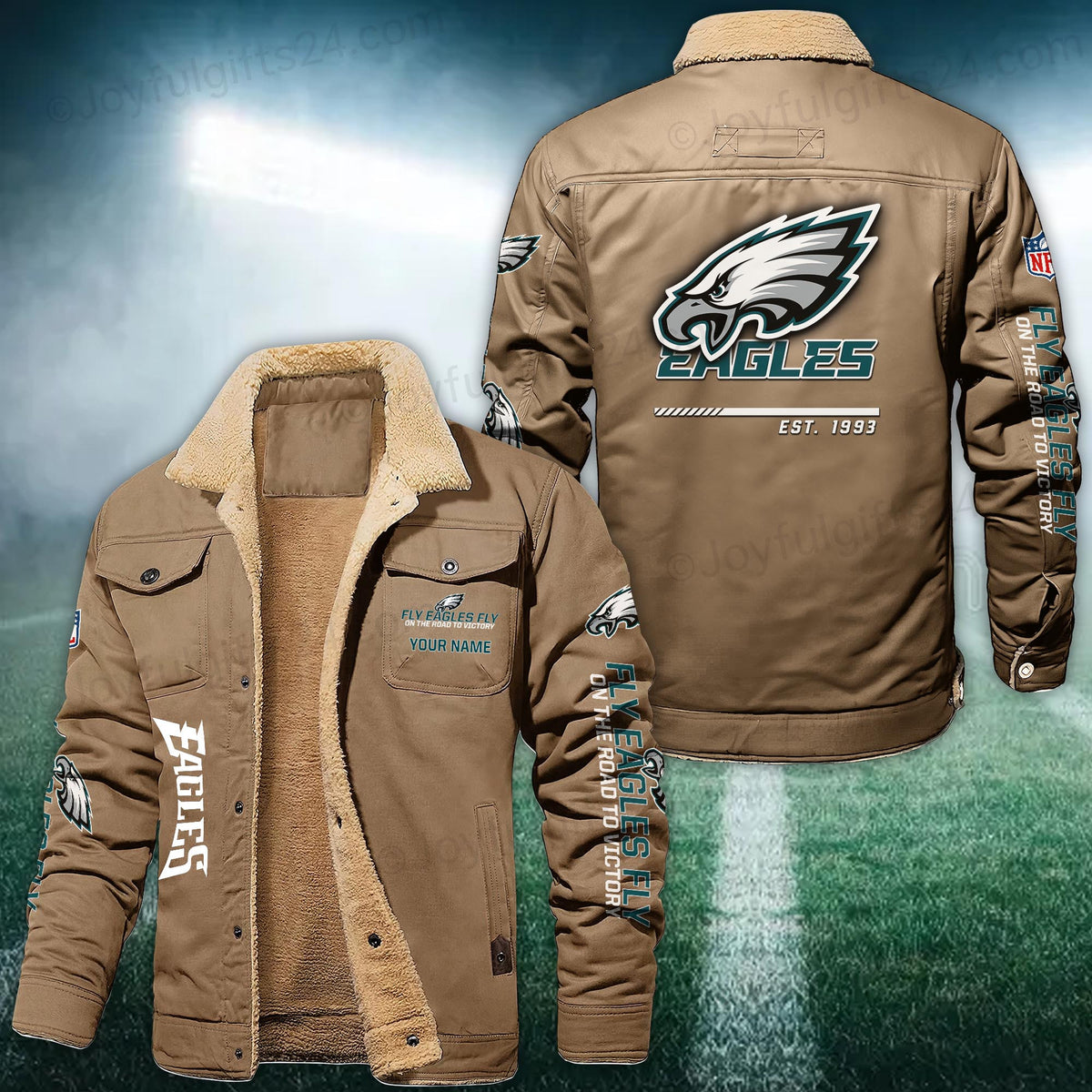 Philadelphia Eagles FLEECE BOMBER JACKET Custom name 10043895N