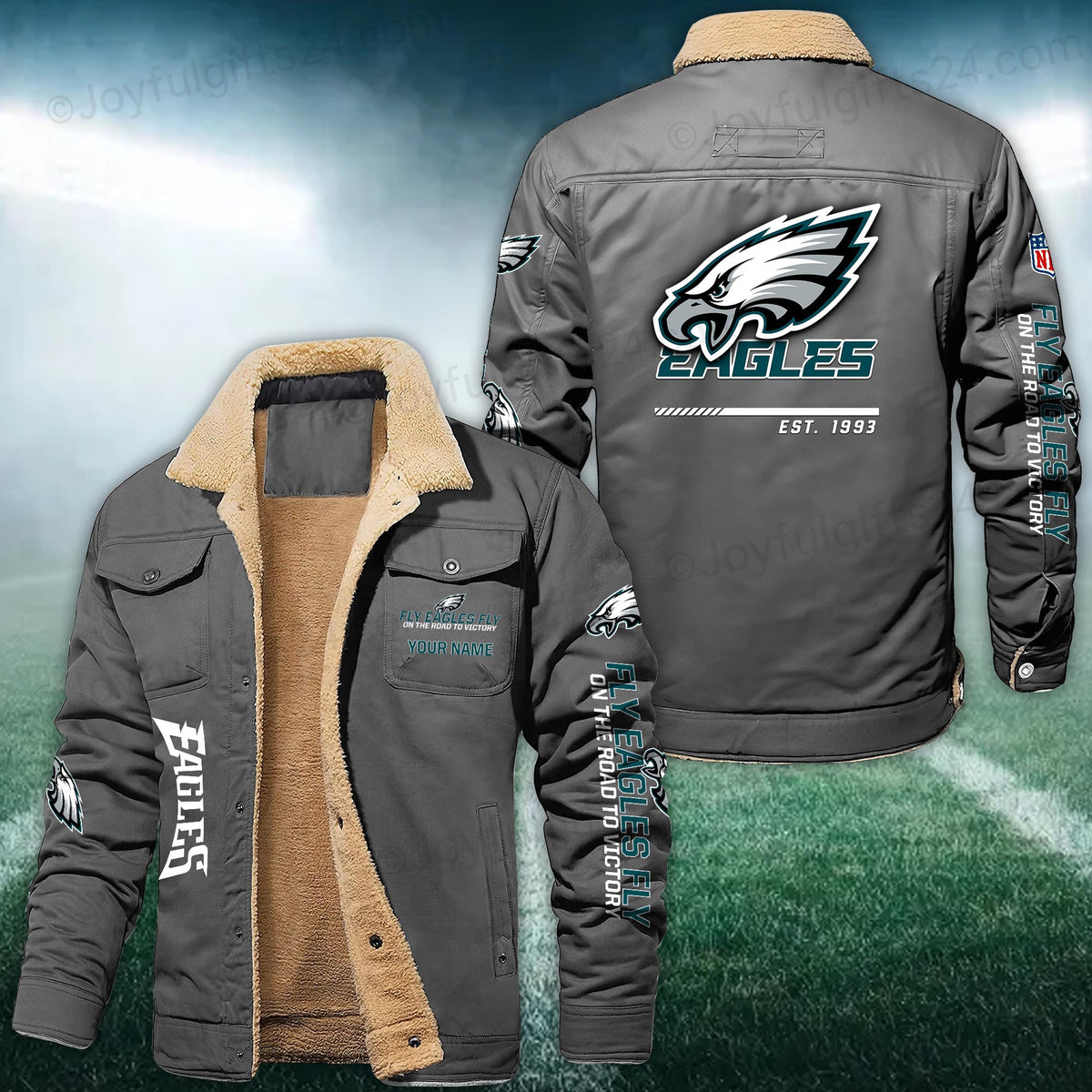 Philadelphia Eagles FLEECE BOMBER JACKET Custom name 10043895N