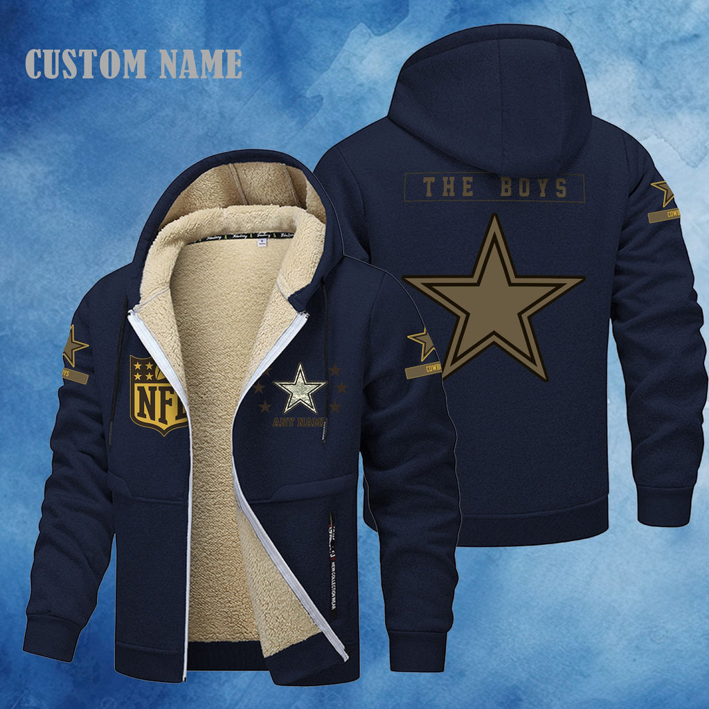 Dallas Cowboys NFL-Lamb Fleece Thick Coat- Custom name 10154094N