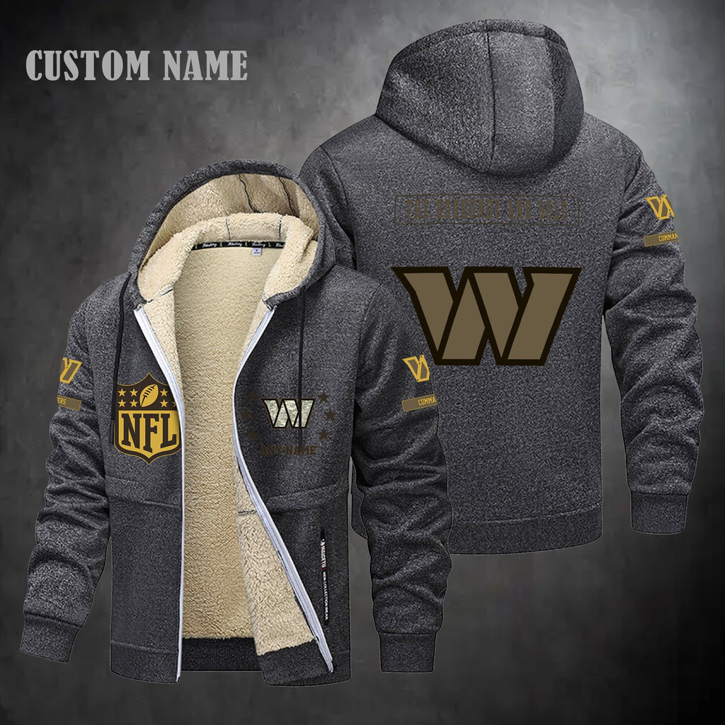 Washington Commanders NFL-Lamb Fleece Thick Coat- Custom name 10154094N