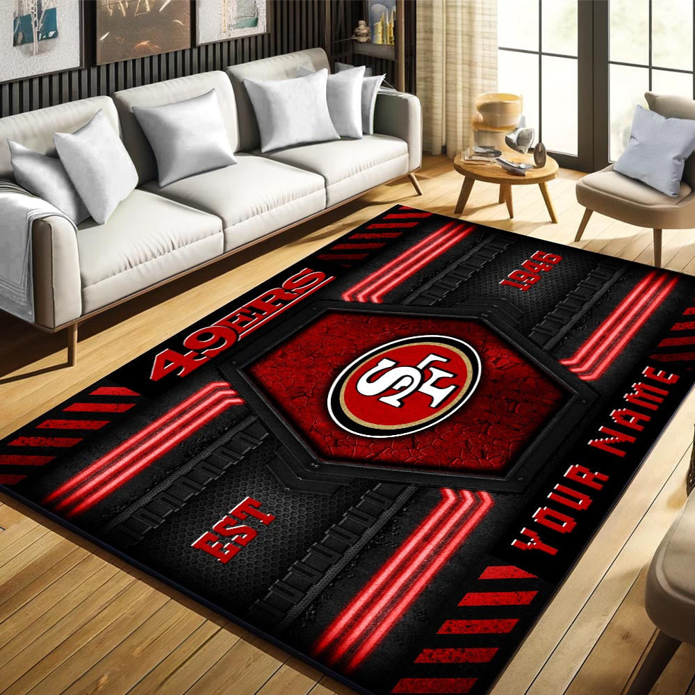 Rug Living Room Floor Decor Fan Gifts San Francisco 49ers WRUG20242