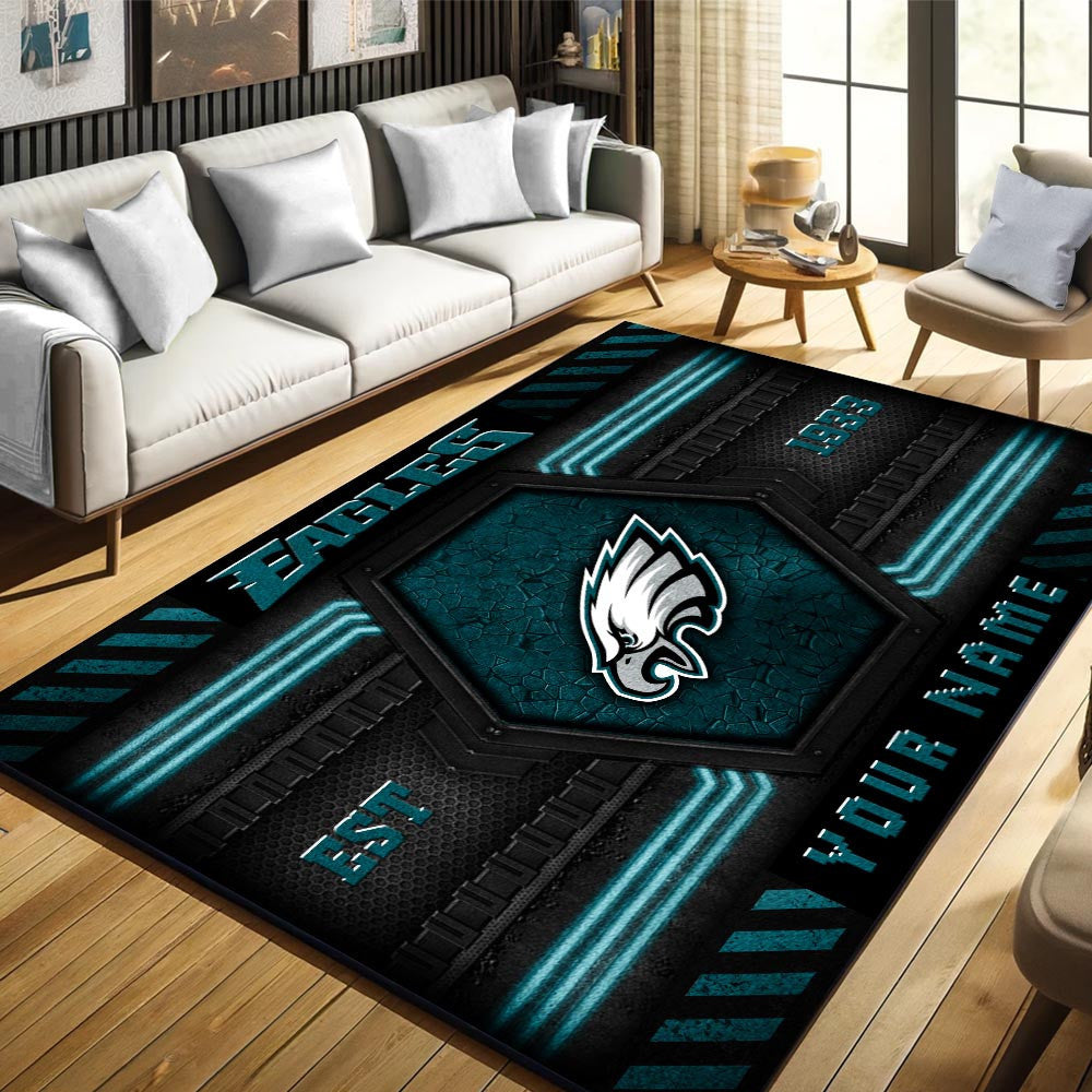 Rug Living Room Floor Decor Fan Gifts Philadelphia Eagles WRUG20240