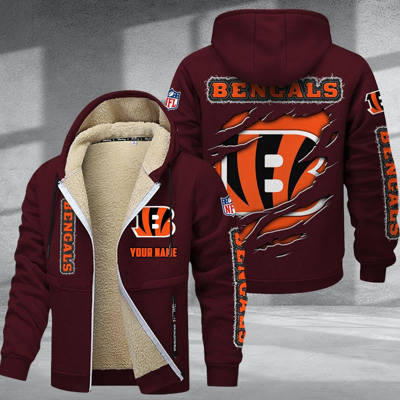 Cincinnati Bengals DMTZ0360 Premium Sherpa-Lined Winter Hoodie – Personalized Edition