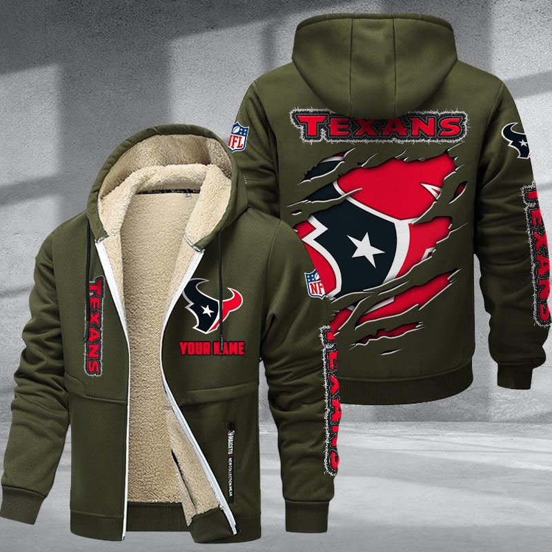 Houston Texans DMTZ0366 Premium Sherpa-Lined Winter Hoodie – Personalized Edition