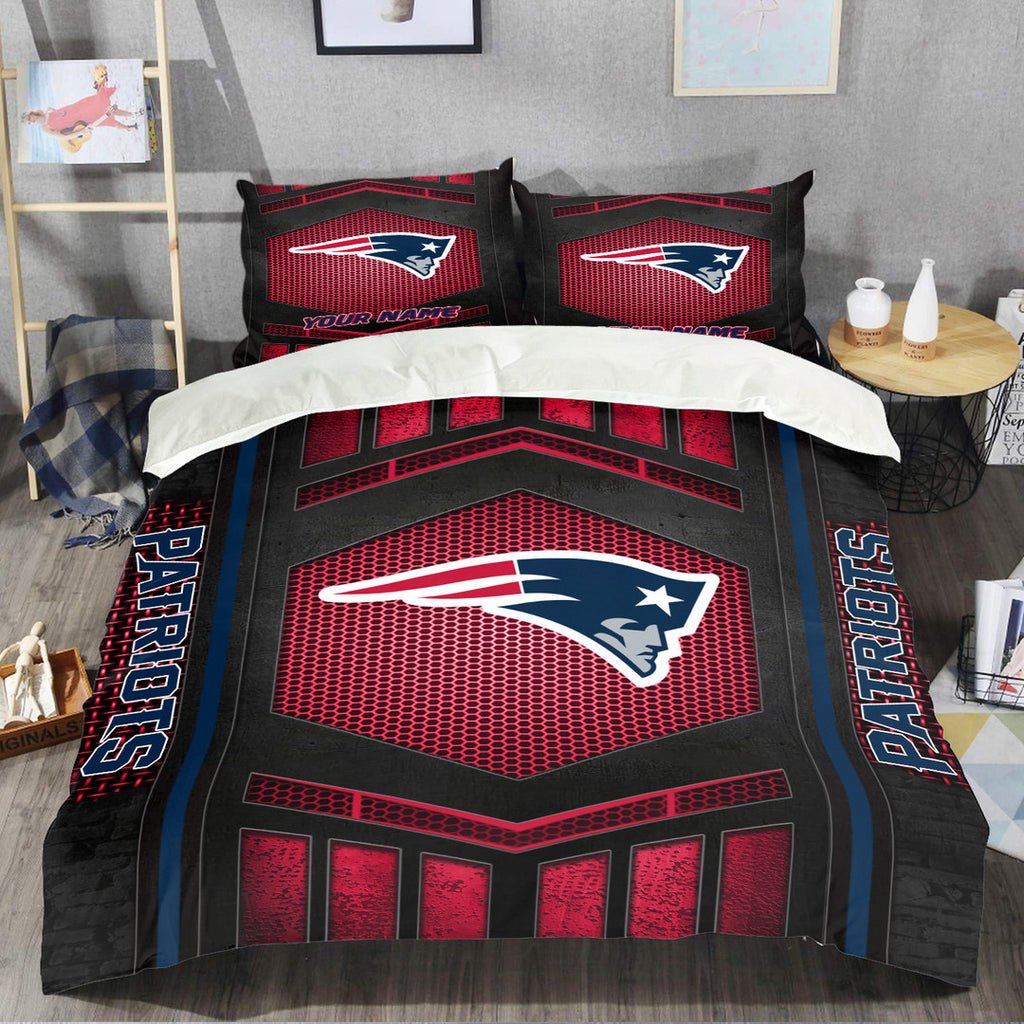 New England Patriots Personalized Quilt Set Best Gift For Fan BGBED124
