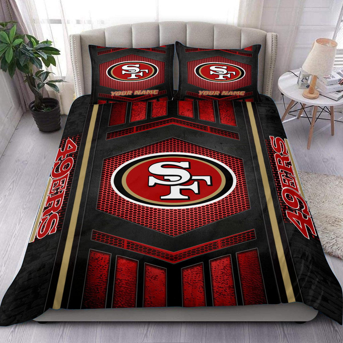 San Francisco 49ers Personalized Quilt Set Best Gift For Fan BGBED130