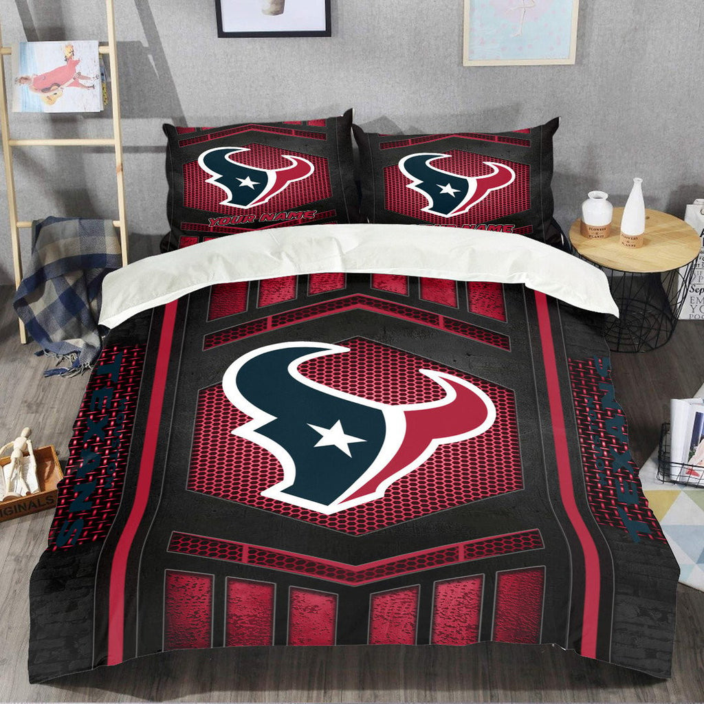 Houston Texans Personalized Quilt Set Best Gift For Fan BGBED115