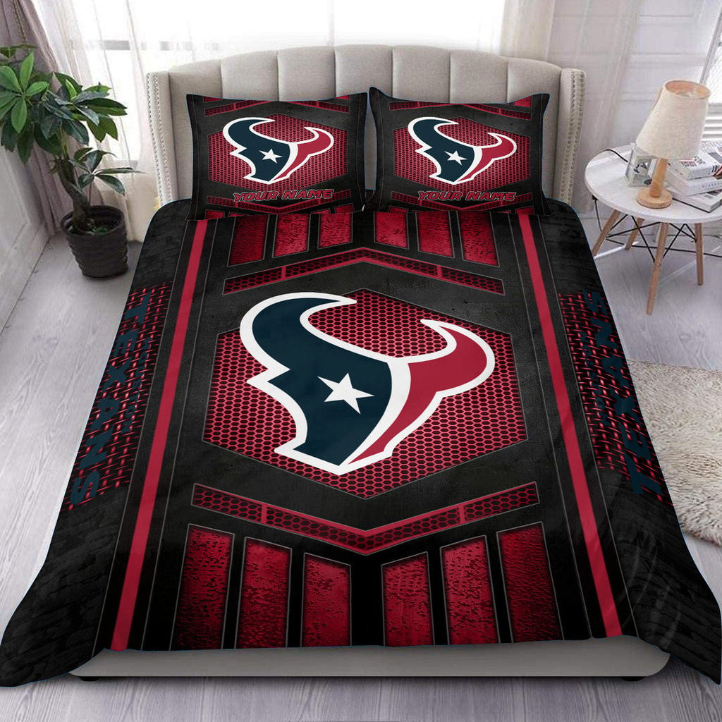 Houston Texans Personalized Quilt Set Best Gift For Fan BGBED115