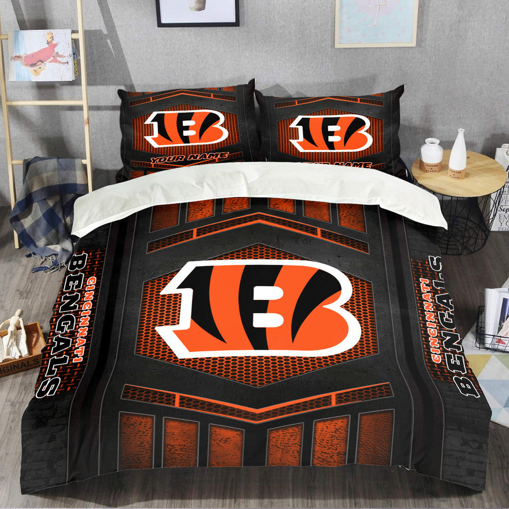 Cincinnati Bengals Personalized Quilt Set Best Gift For Fan BGBED109