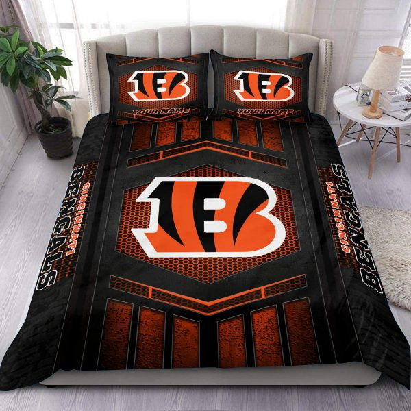 Cincinnati Bengals Personalized Quilt Set Best Gift For Fan BGBED109
