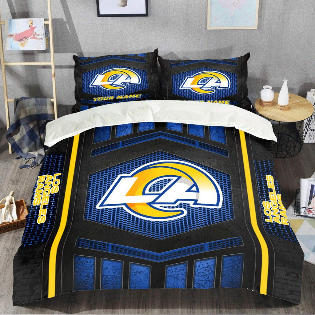 Los Angeles Rams Personalized Quilt Set Best Gift For Fan BGBED121