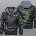 Seattle Seahawks Premium & Ultra-Thick Leather Jacket with Fleece Hood 29