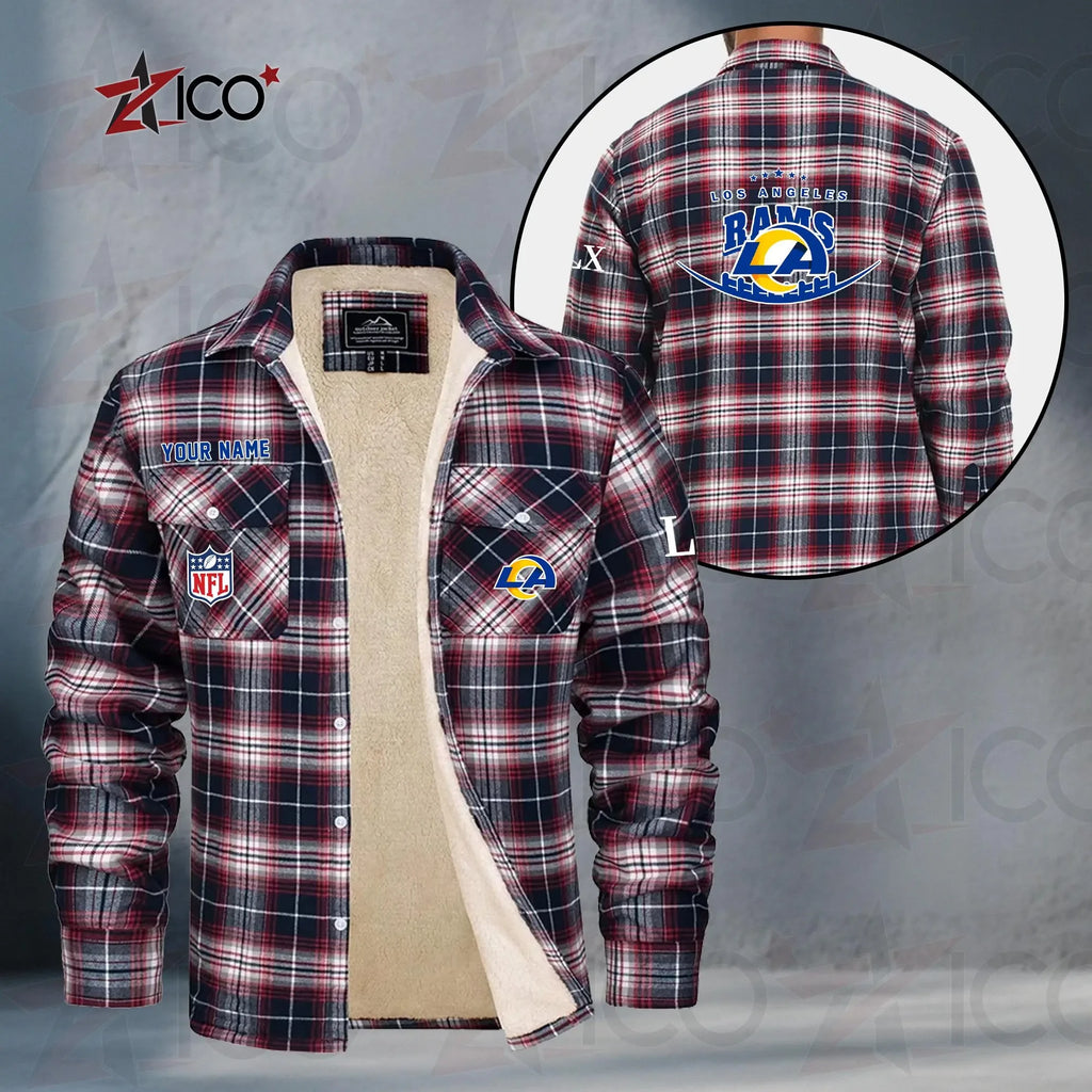 Los Angeles Rams Fleece Flannel Plaid Jacket MN19