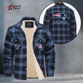 New England Patriots Fleece Flannel Plaid Jacket TG54