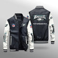 Philadelphia Eagles Premium Fleece-Lined Leather Bomber Jacket BG05
