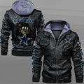 Dallas Cowboys HVKC1647 - Premium & Ultra-Thick Leather Jacket with Fleece Hood