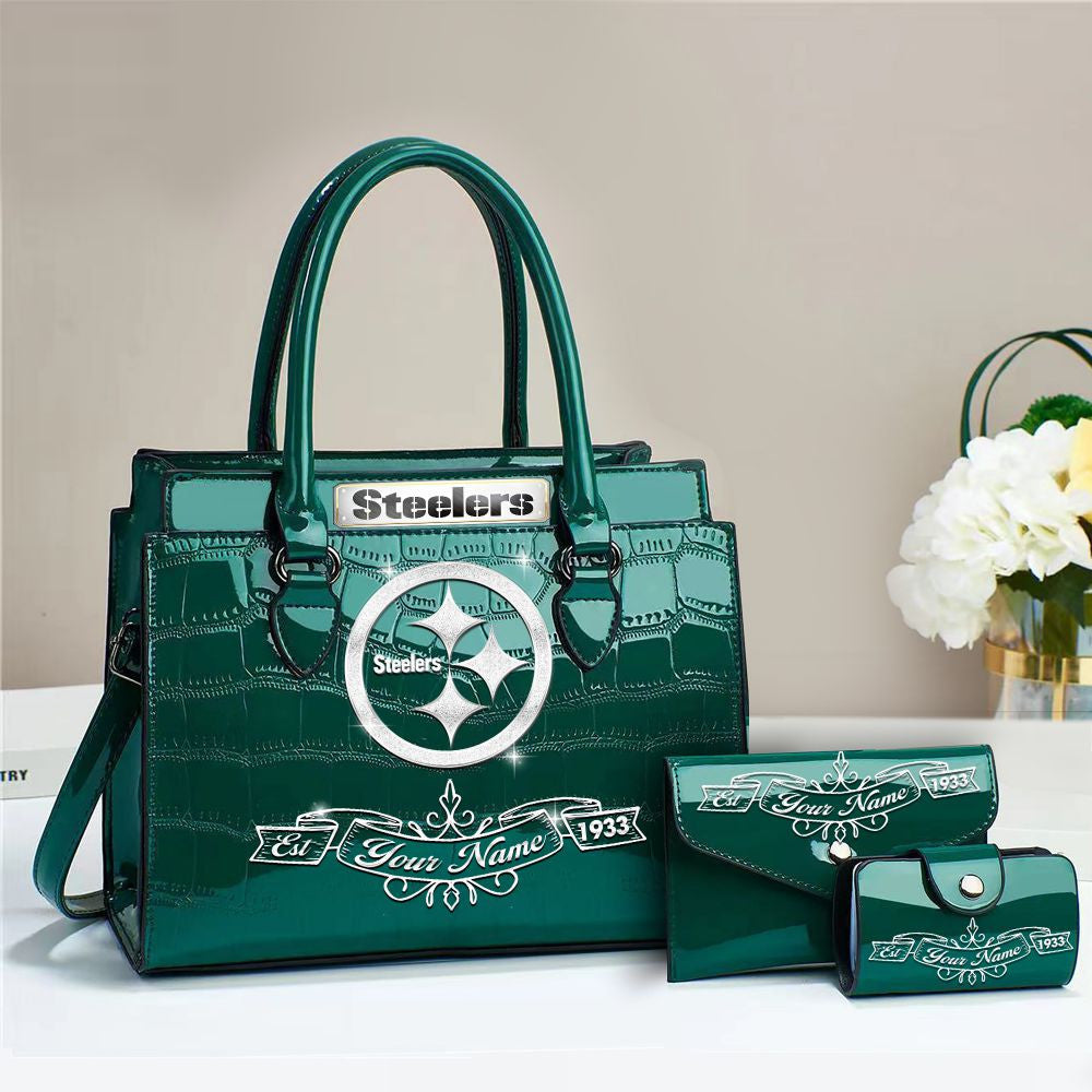 Buy the Handbag, Get the Wallet & Card Holder Free Pittsburgh Steelers VITRHB117