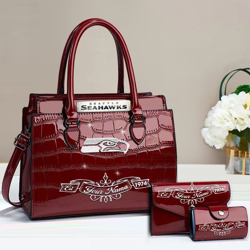 Buy the Handbag, Get the Wallet & Card Holder Free Seattle Seahawks VITRHB119