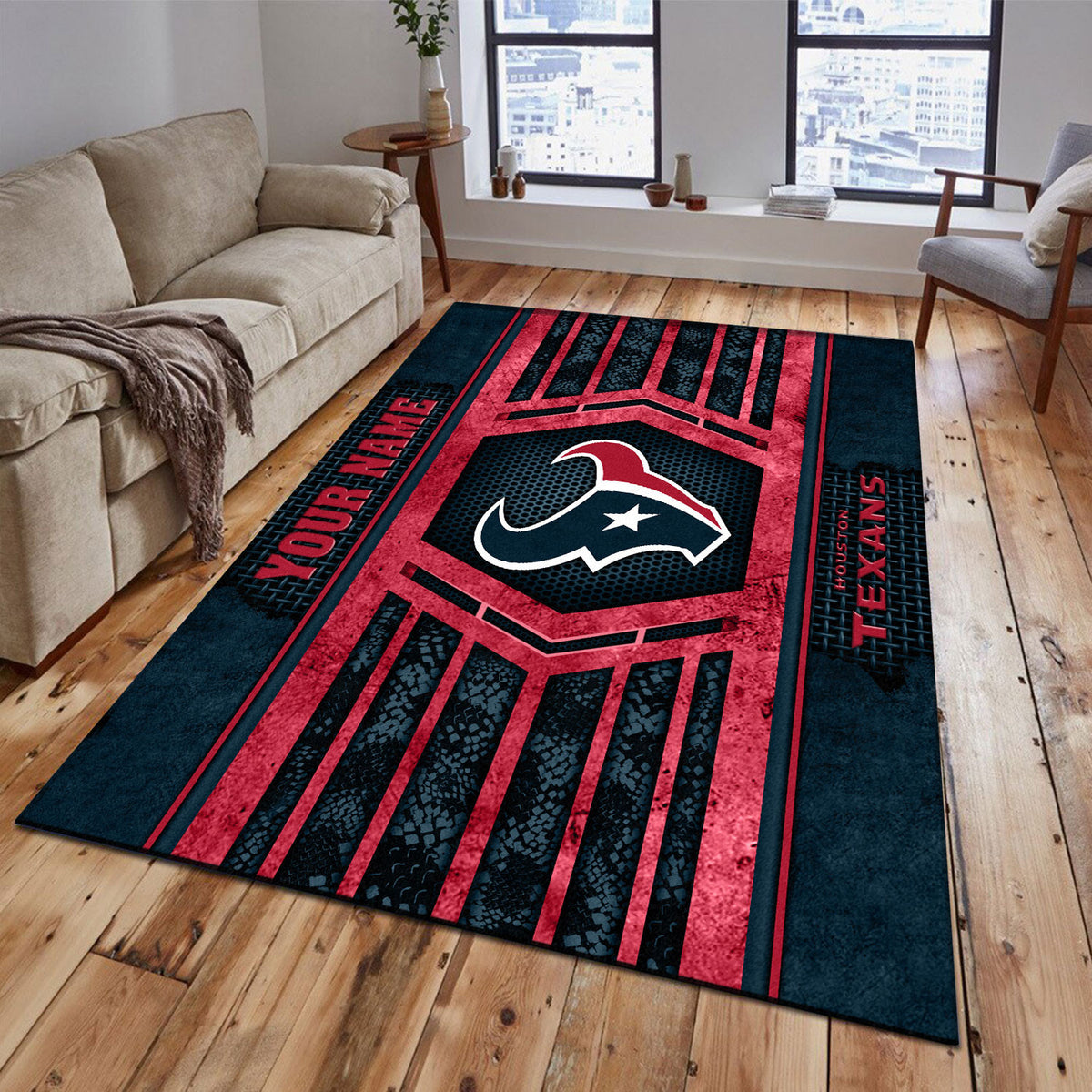 Rug Living Room Floor Decor Fan Gifts Houston Texans PRUG4212