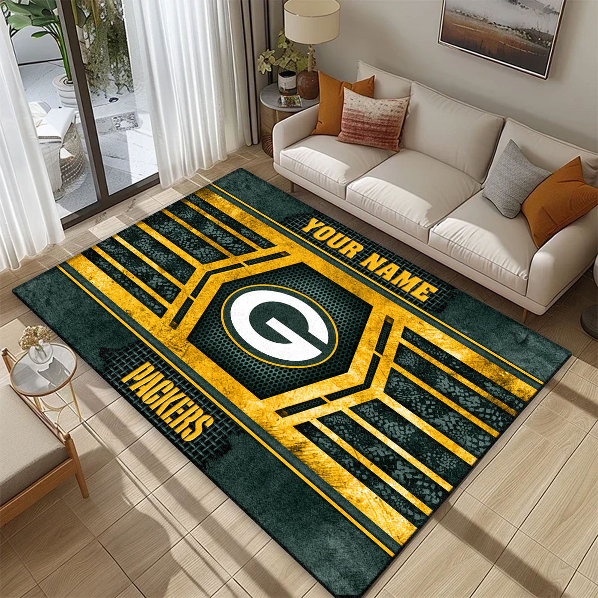 Rug Living Room Floor Decor Fan Gifts Green Bay Packers PRUG4211