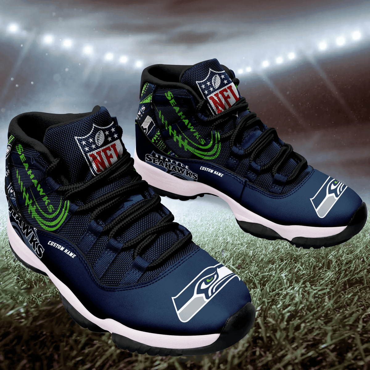 Seattle Seahawks Personalized AJD11 Sneakers BG212