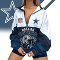 Dallas Cowboys | Premium NFL Championship Vibe V-Neck Zipper Sweatshirt Jackets NTH1510
