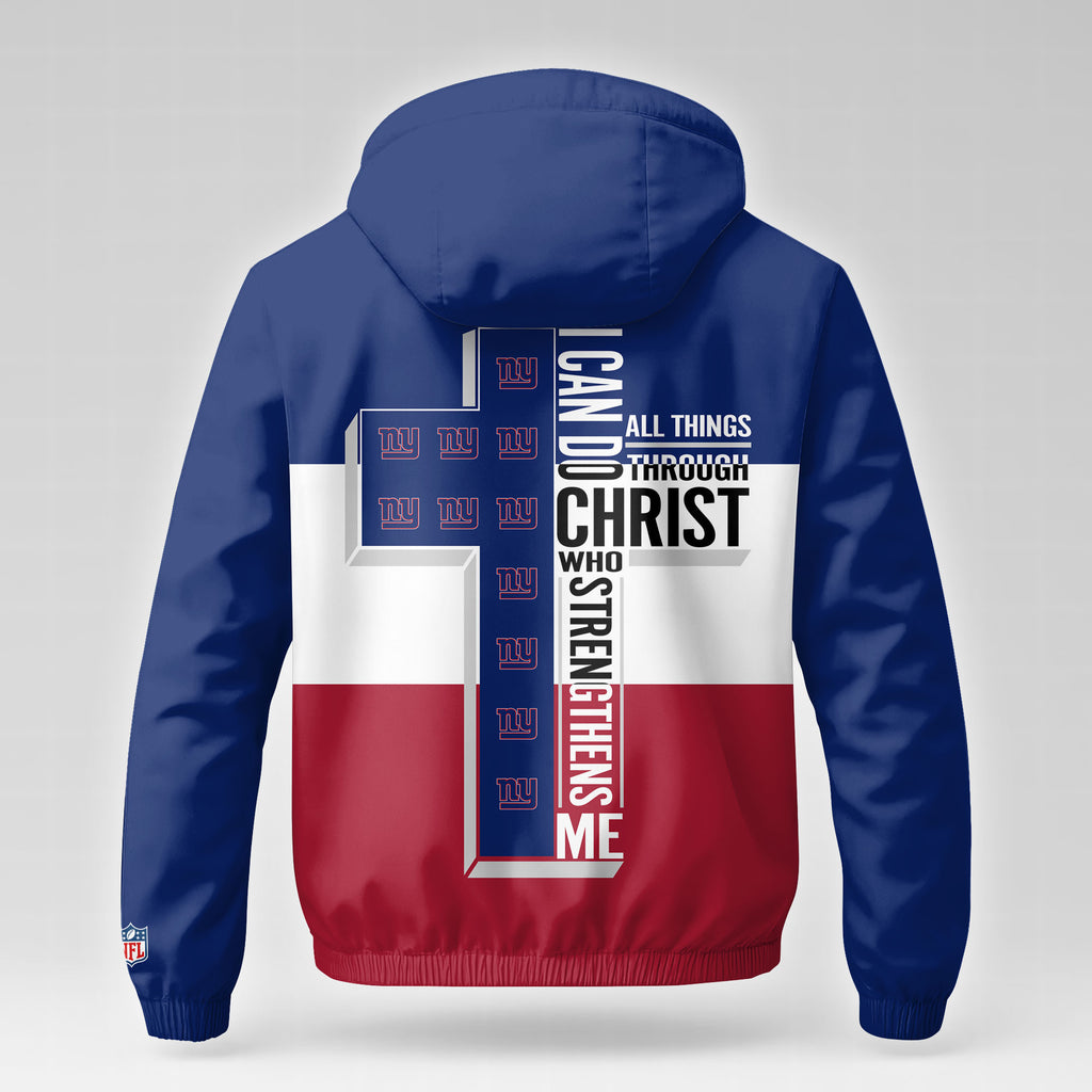 New York Giants | Premium NFL Strength Through Christ Windbreaker Jacket NTH1312