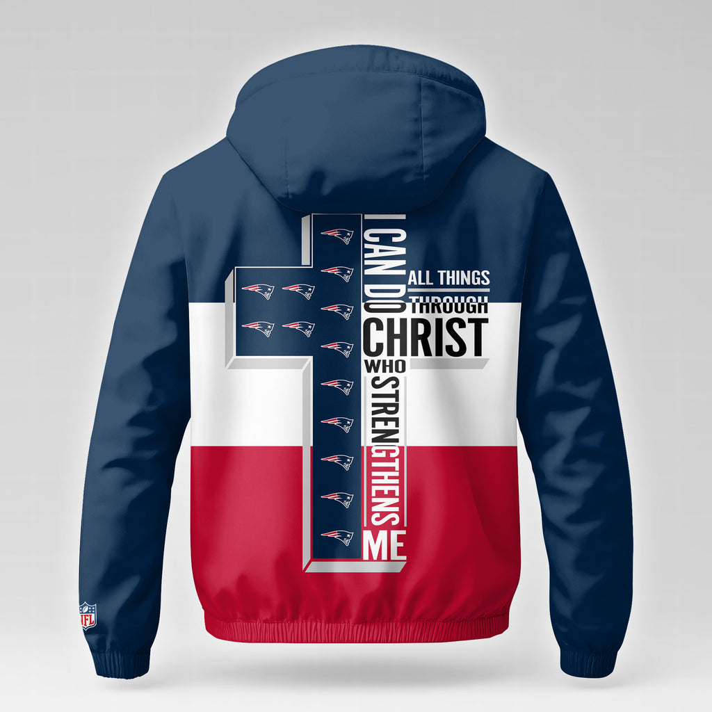 New England Patriots | Premium NFL Strength Through Christ Windbreaker Jacket NTH1306