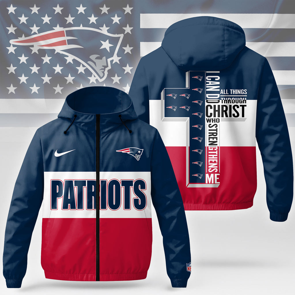 New England Patriots | Premium NFL Strength Through Christ Windbreaker Jacket NTH1306