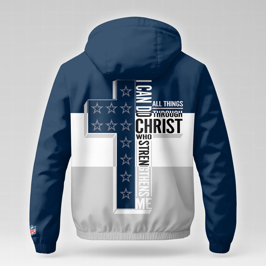 Dallas Cowboys | Premium NFL Strength Through Christ Windbreaker Jacket NTH1305