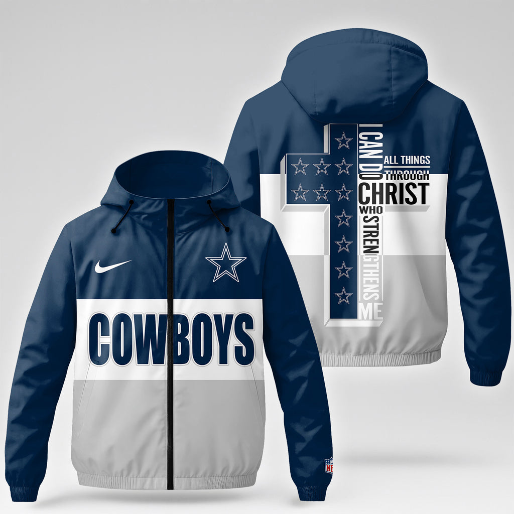 Dallas Cowboys | Premium NFL Strength Through Christ Windbreaker Jacket NTH1305