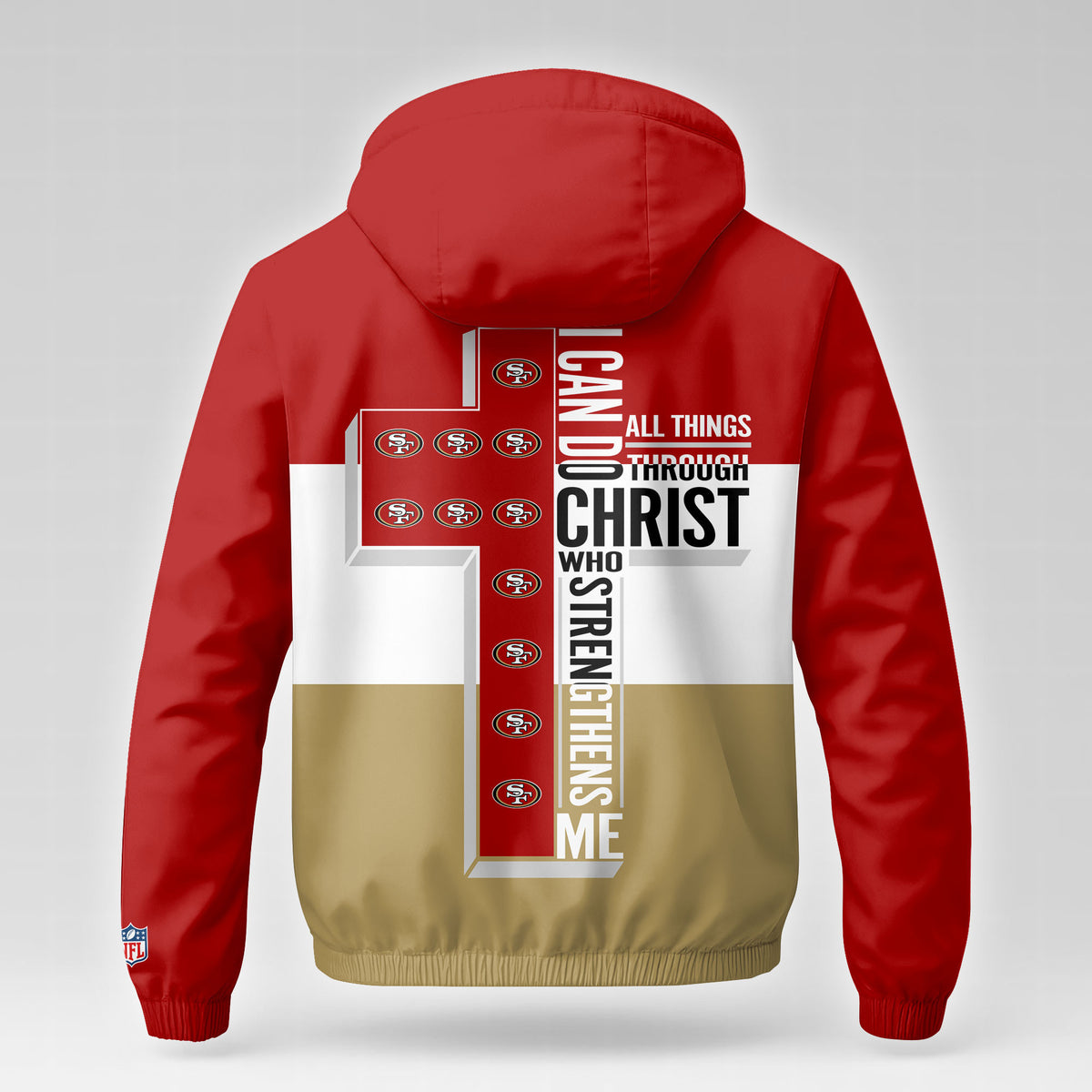 San Francisco 49ers | Premium NFL Strength Through Christ Windbreaker Jacket NTH1303