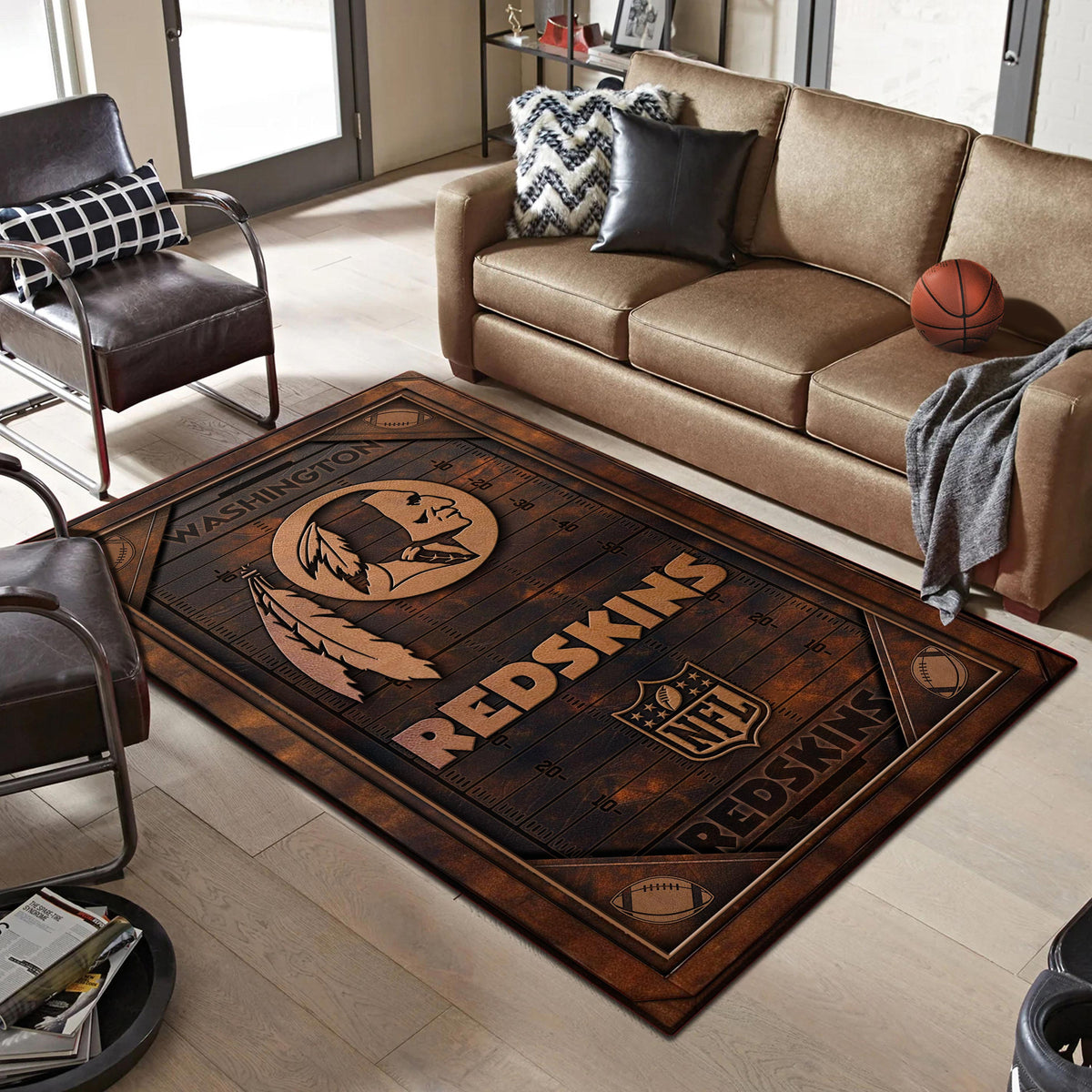 Rug Living Room Floor Decor Fan Gifts Washington Redskin DMHF2891