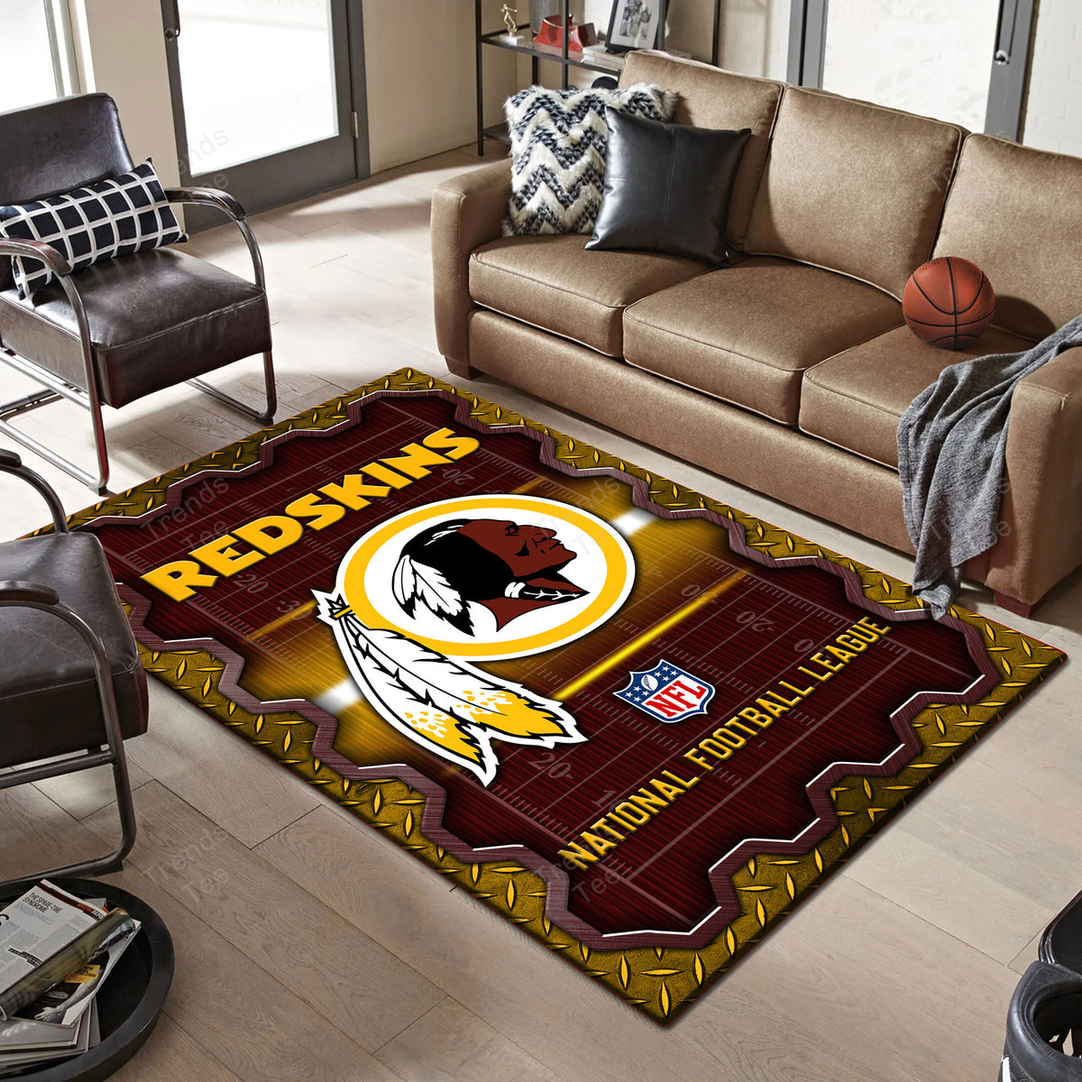 Rug Living Room Floor Decor Fan Gifts Washington Redskin DMHF2141