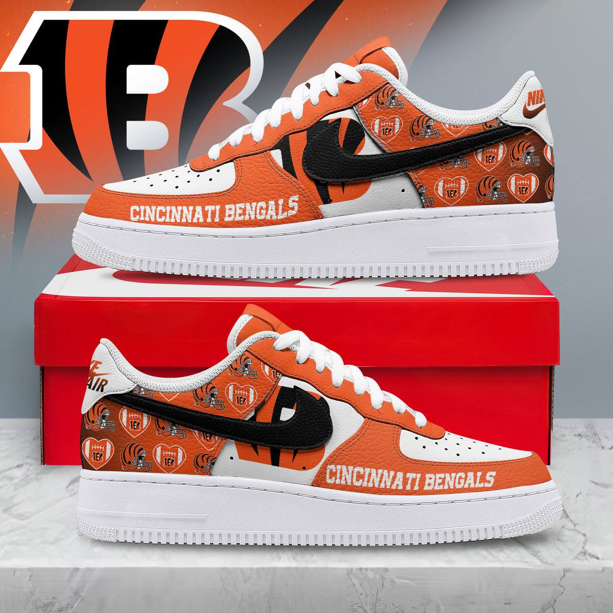 Cincinnati Bengals | Premium NFL Gridiron Classic AF1 Shoes NTH28