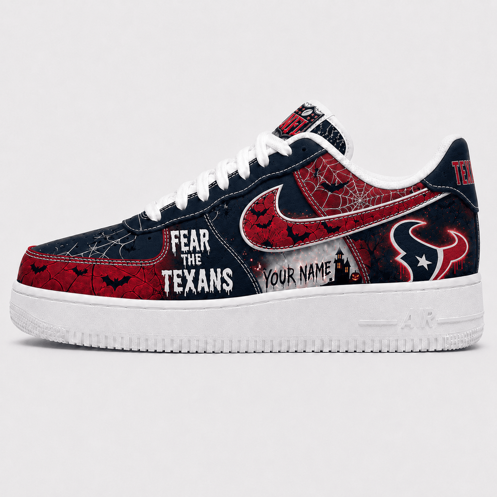 Houston Texans | Premium NFL Fear The Team Halloween AF1 Sneakers - VA32179