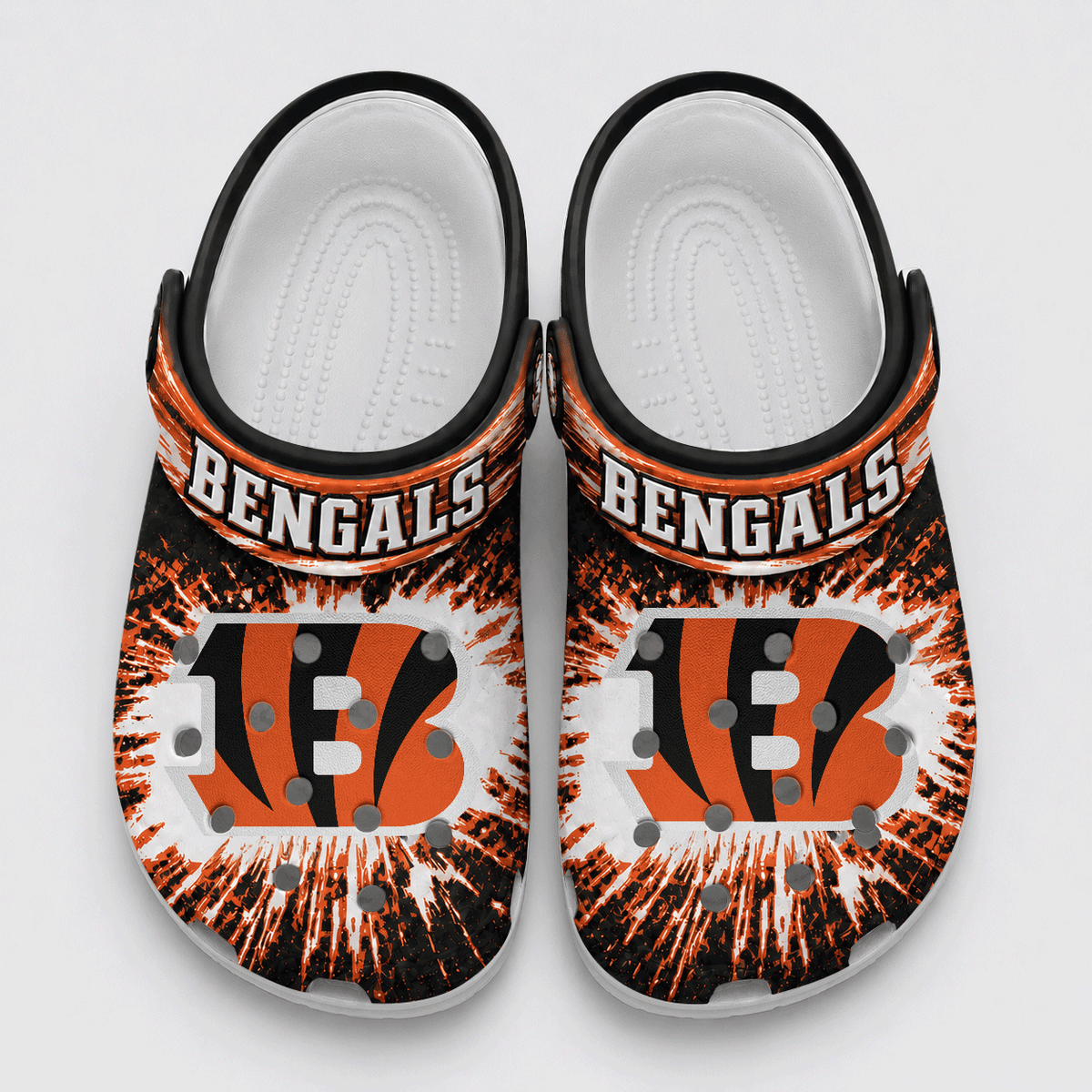 Cincinnati Bengals | Premium NFL Splash Burst Fan Crocs VAN240